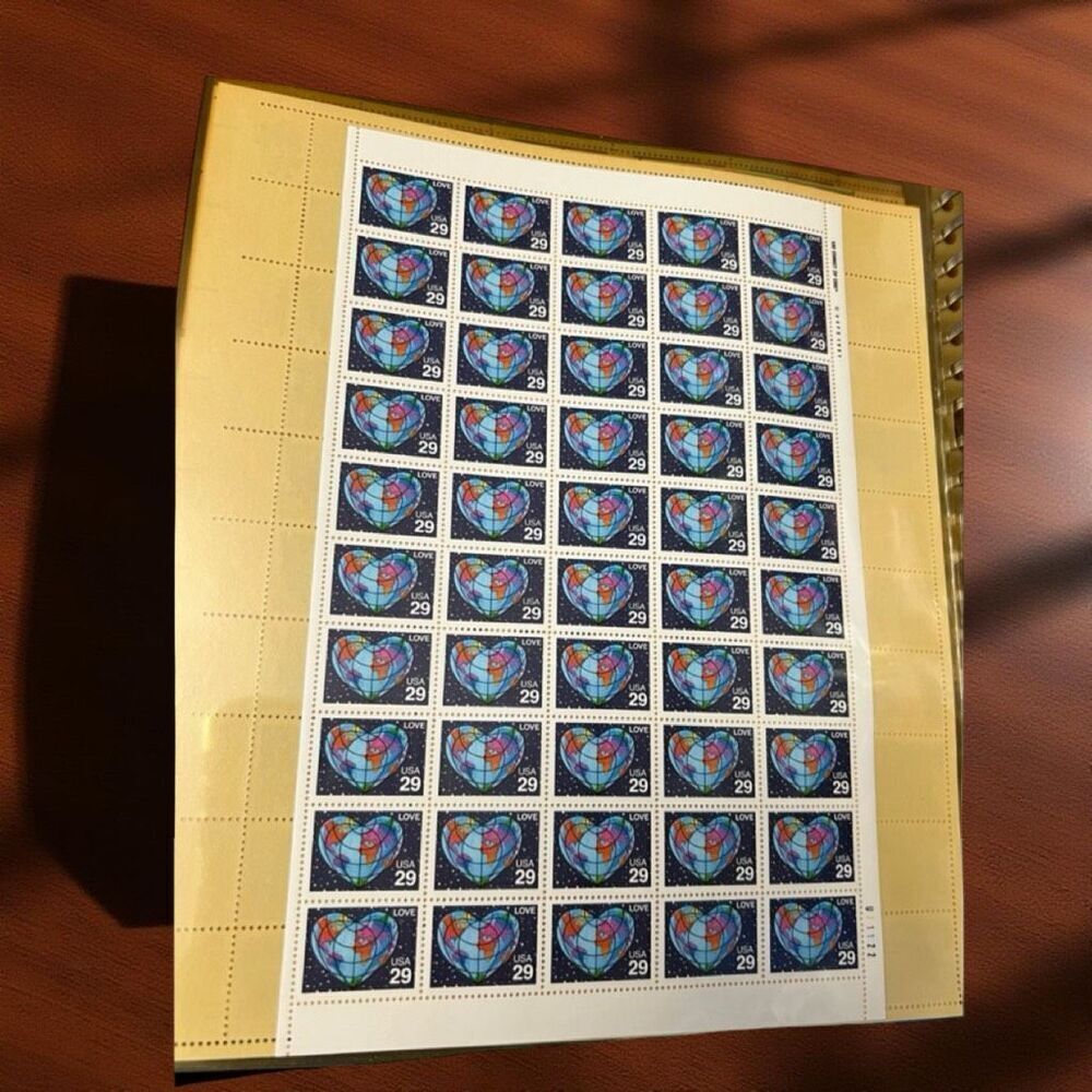 MNH 1991 Scott #2535 Love Heart Stamps 29 Cent Stamp Sheet of 50 Stamps